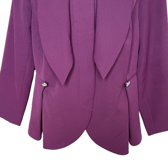 Eloquii Women’s Tie Neck Peplum Blazer Jacket Plus Size 18 Purple Fitted Suiting - Picture 3 of 11